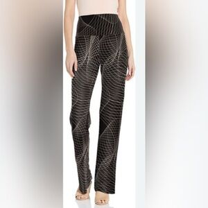 Norma Kamali Black and White Geometric Bootcut Pants